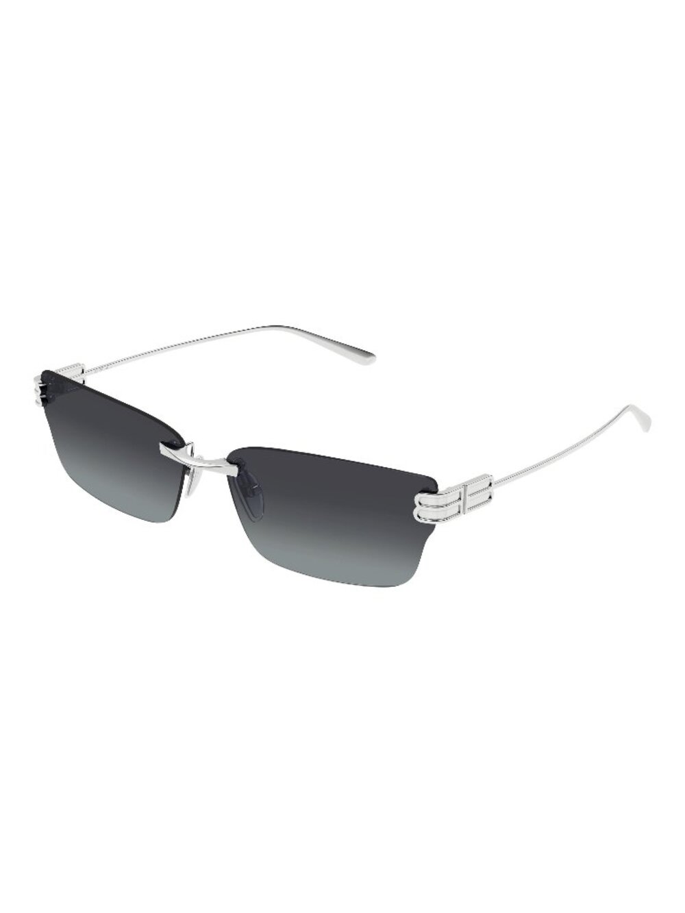 New Balenciaga Women's Sunglasses Silver Grey Lens Metal Frame BB0487S 002 63